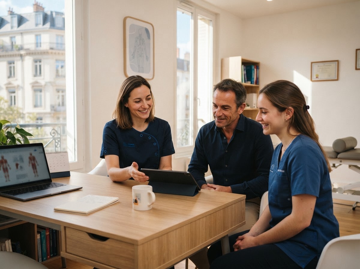 OsteoNova, équipe analysant des données financières sur une plateforme d'intelligence artificielle